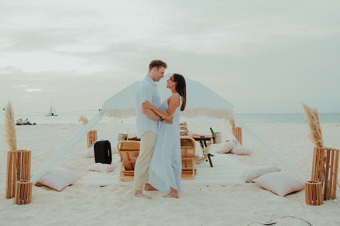 Aruba Romantic Sunset Photoshoot & Beach Picnic in Luxury Cabana - The Beach Picnic Spread: Charcuterie, Water, and Sparkling Wine