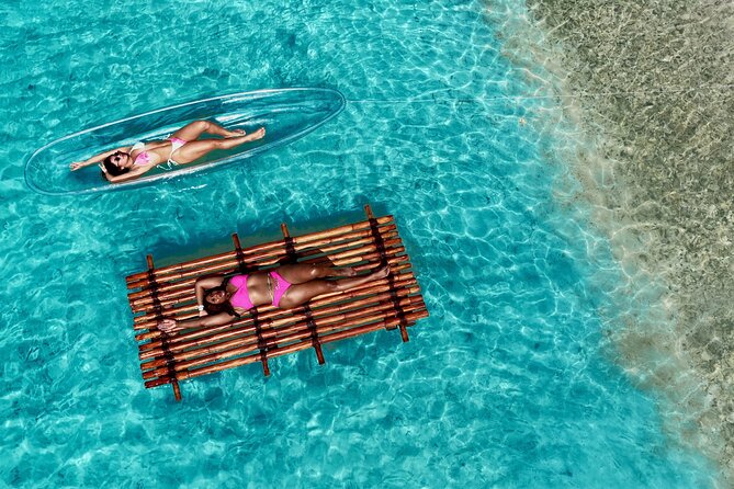 Clear kayak & Bamboo raft ARUBA! Same Day Delivery! PACKAGE DEAL! - Clear kayak photoshoot: why the clear boat makes you look better