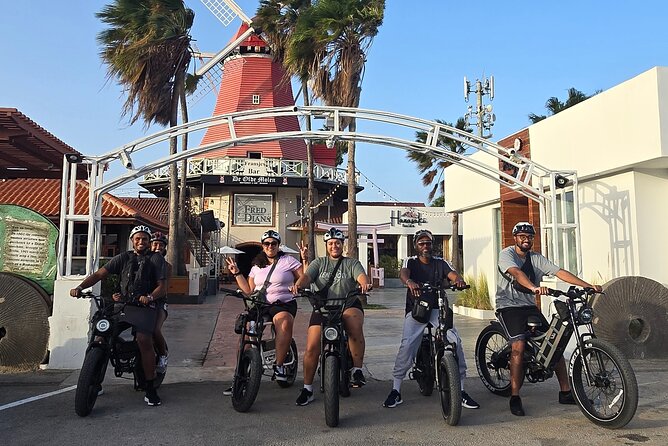 Semi-Private Christmas Edition Twilight Glow E-Bike Oranjestad - Surfside Beach toward Plaza Turismo: how the route links sea and town